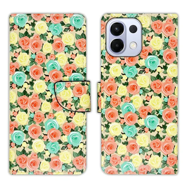 Yellow_Artificial_Leather_See_Through_Design_Magnetic_Case_For_Oppo_K13_5G