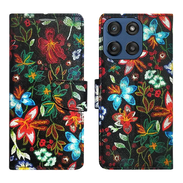 Black_Artificial_Leather_See_Through_Design_Magnetic_Case_For_Moto_Edge_60_Stylus