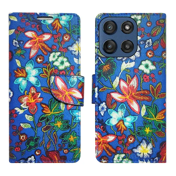 Blue_Artificial_Leather_See_Through_Design_Magnetic_Case_For_Moto_Edge_60_Stylus