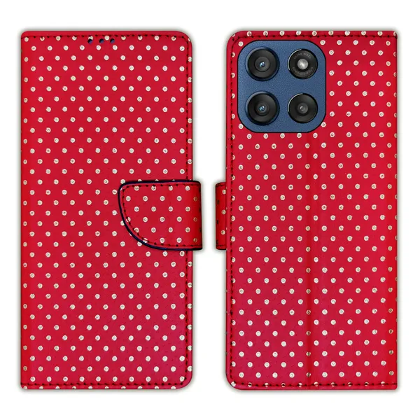 Red_Artificial_Leather_See_Through_Design_Magnetic_Case_For_Moto_Edge_60_Stylus