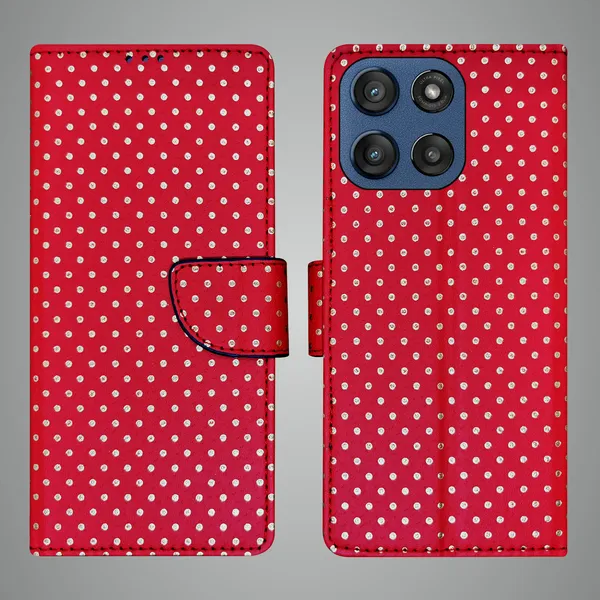 Red_Artificial_Leather_See_Through_Design_Magnetic_Case_For_Moto_Edge_60_Stylus