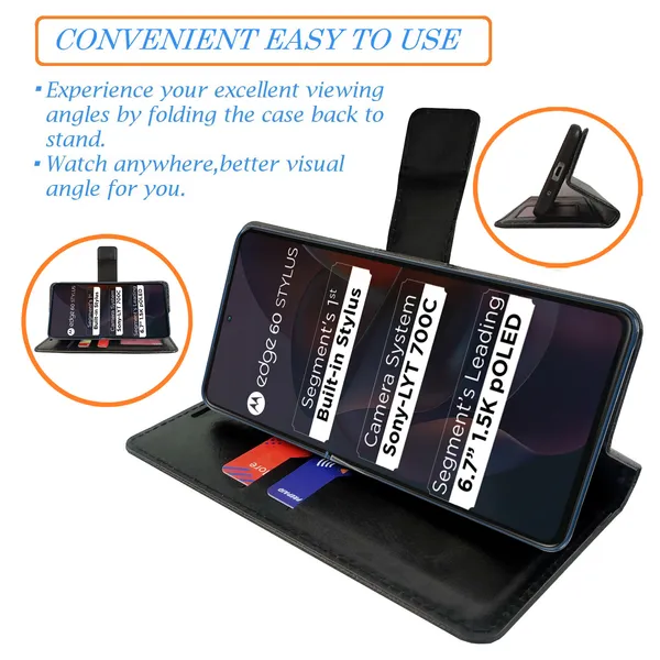Black_Artificial_Leather_See_Through_Design_Magnetic_Case_For_Moto_Edge_60_Stylus
