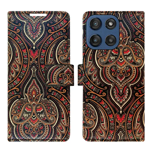 Black_Artificial_Leather_See_Through_Design_Magnetic_Case_For_Moto_Edge_60_Stylus