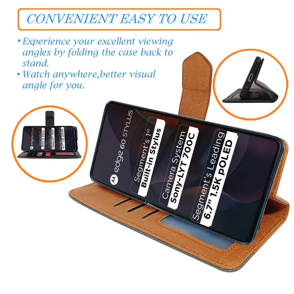 Brown_Artificial_Leather_See_Through_Design_Magnetic_Case_For_Moto_Edge_60_Stylus