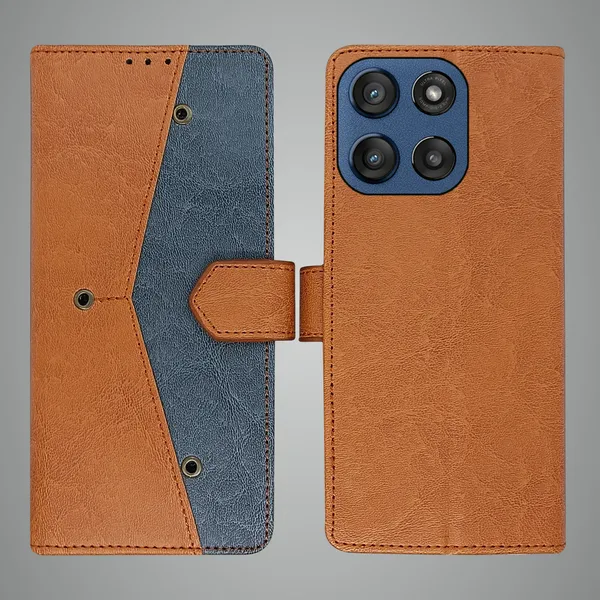 Brown_Artificial_Leather_See_Through_Design_Magnetic_Case_For_Moto_Edge_60_Stylus