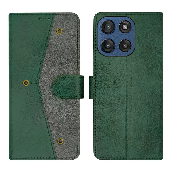 Green_Artificial_Leather_See_Through_Design_Magnetic_Case_For_Moto_Edge_60_Stylus