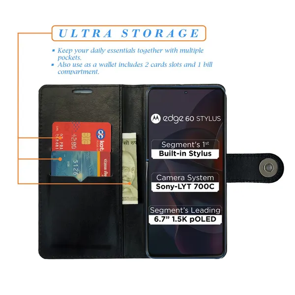 Black_Artificial_Leather_See_Through_Design_Magnetic_Case_For_Moto_Edge_60_Stylus