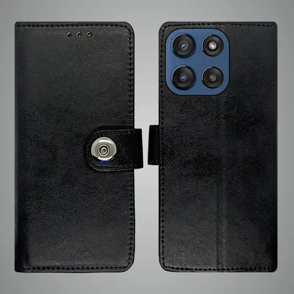 Black_Artificial_Leather_See_Through_Design_Magnetic_Case_For_Moto_Edge_60_Stylus