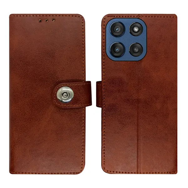 Brown_Artificial_Leather_See_Through_Design_Magnetic_Case_For_Moto_Edge_60_Stylus