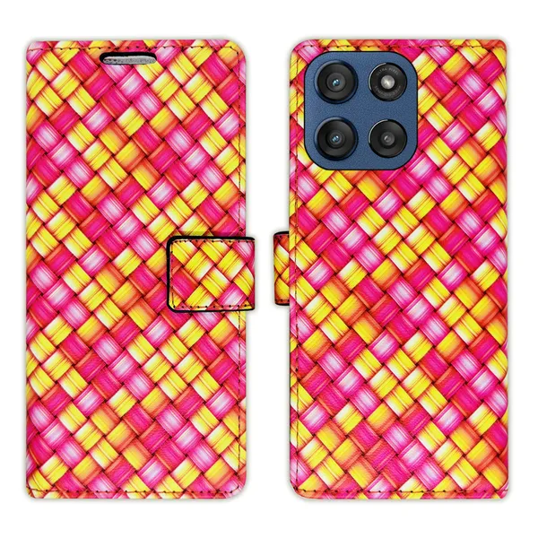 Pink_Artificial_Leather_See_Through_Design_Magnetic_Case_For_Moto_Edge_60_Stylus