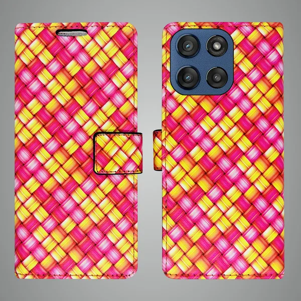 Pink_Artificial_Leather_See_Through_Design_Magnetic_Case_For_Moto_Edge_60_Stylus