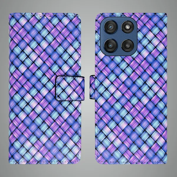 Purple_Artificial_Leather_See_Through_Design_Magnetic_Case_For_Moto_Edge_60_Stylus