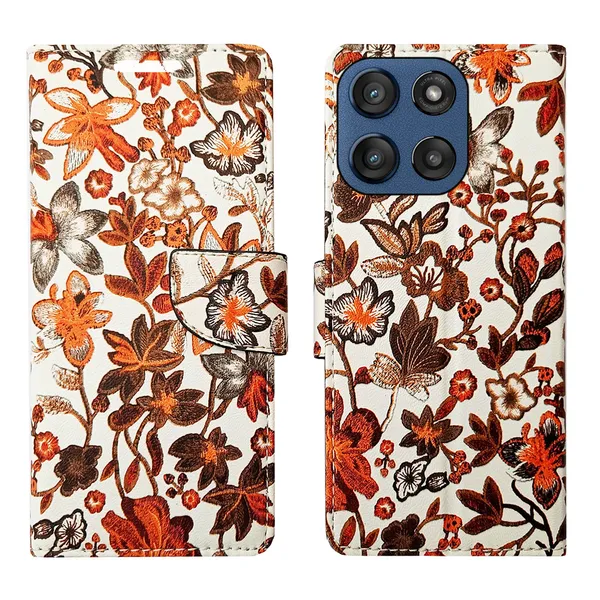Orange_Artificial_Leather_See_Through_Design_Magnetic_Case_For_Moto_Edge_60_Stylus