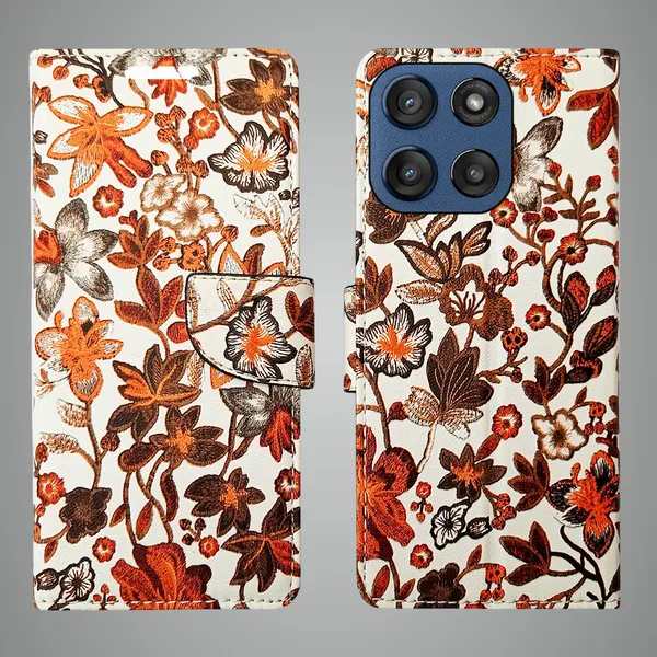 Orange_Artificial_Leather_See_Through_Design_Magnetic_Case_For_Moto_Edge_60_Stylus