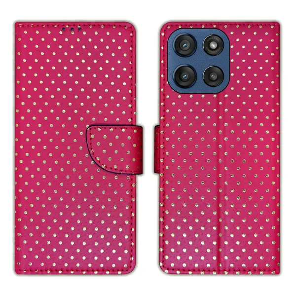 Pink_Artificial_Leather_See_Through_Design_Magnetic_Case_For_Moto_Edge_60_Stylus