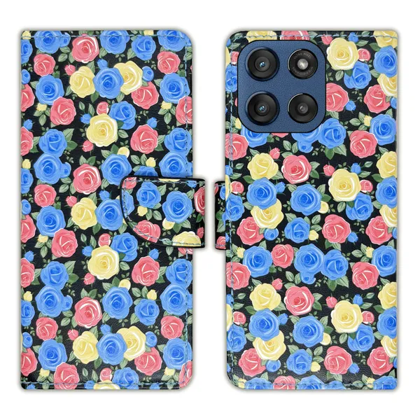 Blue_Artificial_Leather_See_Through_Design_Magnetic_Case_For_Moto_Edge_60_Stylus