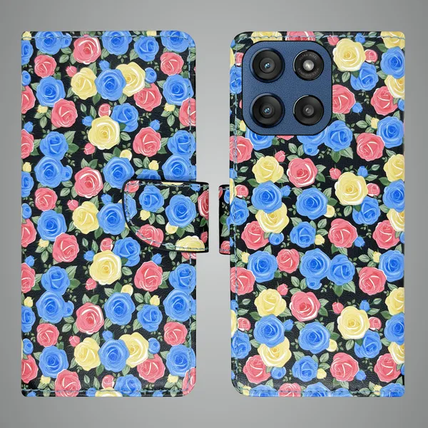 Blue_Artificial_Leather_See_Through_Design_Magnetic_Case_For_Moto_Edge_60_Stylus