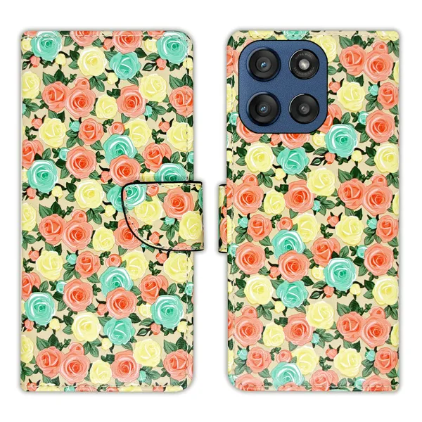 Yellow_Artificial_Leather_See_Through_Design_Magnetic_Case_For_Moto_Edge_60_Stylus