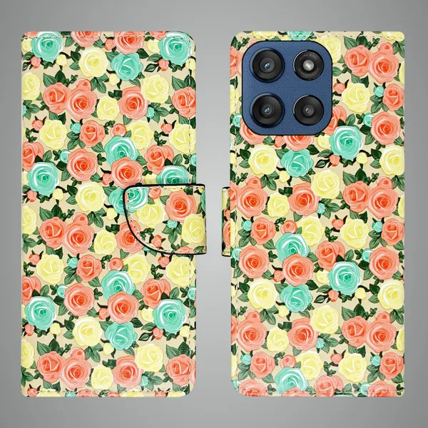 Yellow_Artificial_Leather_See_Through_Design_Magnetic_Case_For_Moto_Edge_60_Stylus