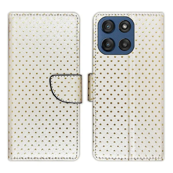 White_Artificial_Leather_See_Through_Design_Magnetic_Case_For_Moto_Edge_60_Stylus