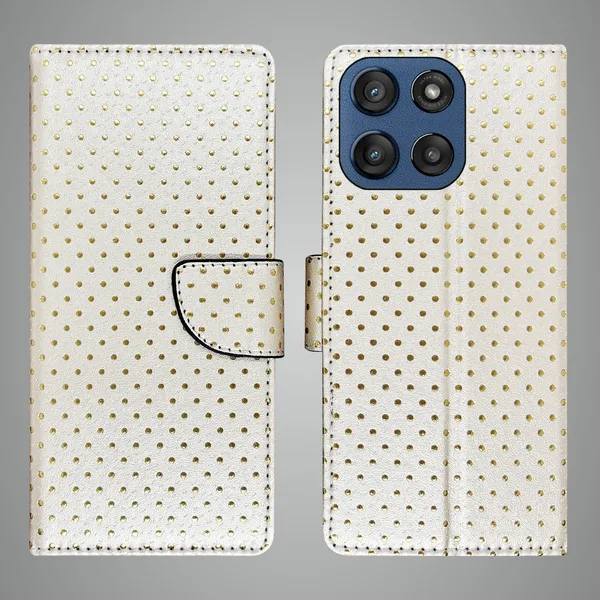 White_Artificial_Leather_See_Through_Design_Magnetic_Case_For_Moto_Edge_60_Stylus