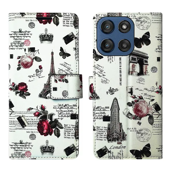 White_Artificial_Leather_See_Through_Design_Magnetic_Case_For_Moto_Edge_60_Stylus