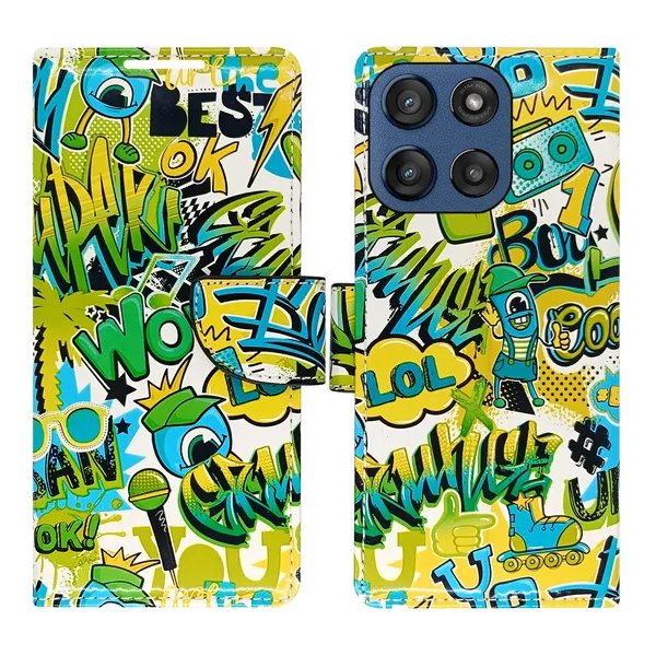 Green_Artificial_Leather_See_Through_Design_Magnetic_Case_For_Moto_Edge_60_Stylus