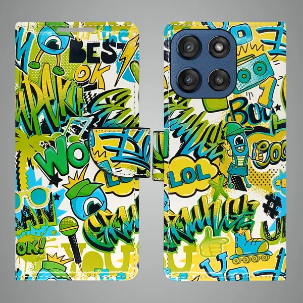 Green_Artificial_Leather_See_Through_Design_Magnetic_Case_For_Moto_Edge_60_Stylus
