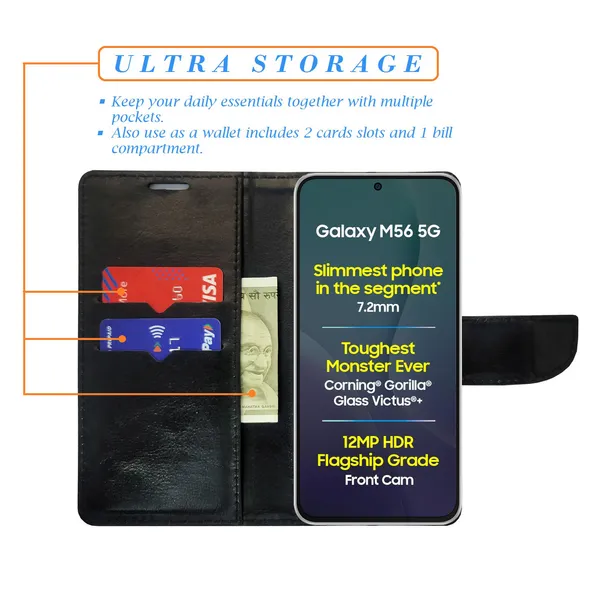 Black_Artificial_Leather_See_Through_Design_Magnetic_Case_For_Samsung_M56_5G