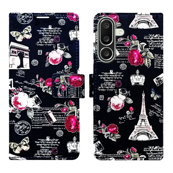 Black_Artificial_Leather_See_Through_Design_Magnetic_Case_For_Samsung_M56_5G