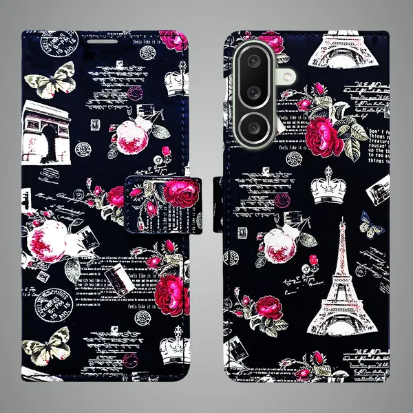 Black_Artificial_Leather_See_Through_Design_Magnetic_Case_For_Samsung_M56_5G