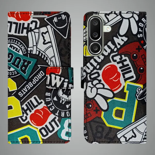 Black_Artificial_Leather_See_Through_Design_Magnetic_Case_For_Samsung_M56_5G