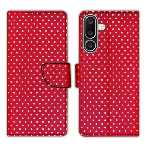 Red_Artificial_Leather_See_Through_Design_Magnetic_Case_For_Samsung_M56_5G