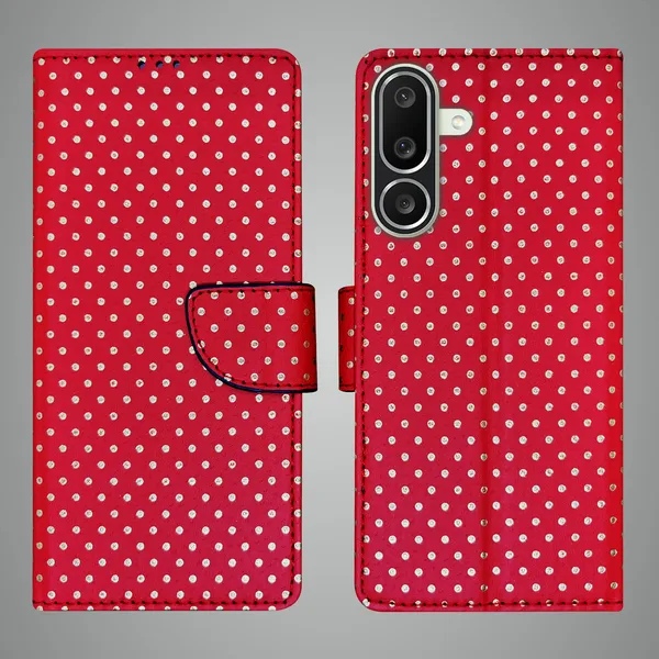 Red_Artificial_Leather_See_Through_Design_Magnetic_Case_For_Samsung_M56_5G