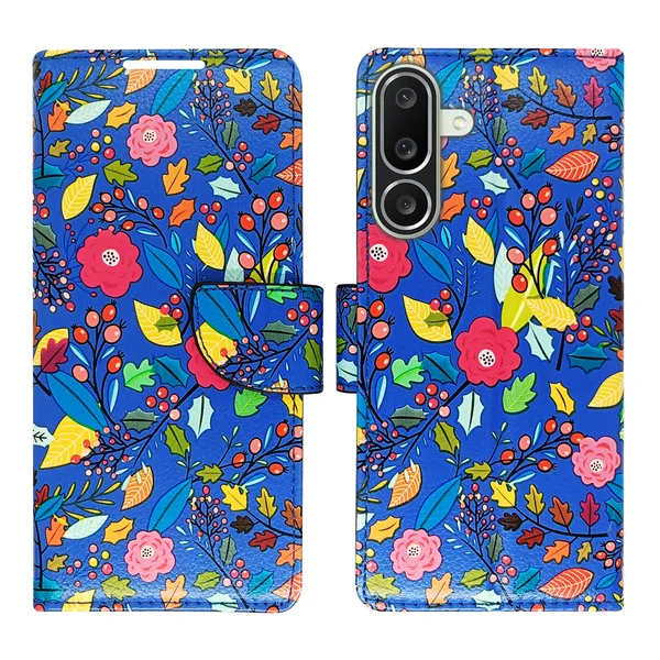 Blue_Artificial_Leather_See_Through_Design_Magnetic_Case_For_Samsung_M56_5G