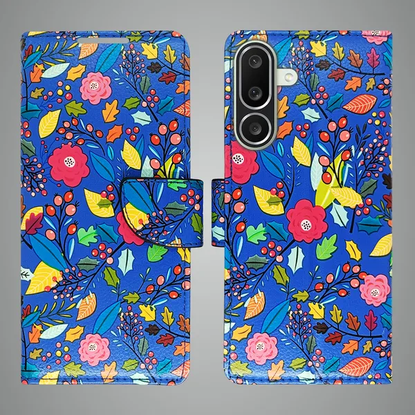 Blue_Artificial_Leather_See_Through_Design_Magnetic_Case_For_Samsung_M56_5G
