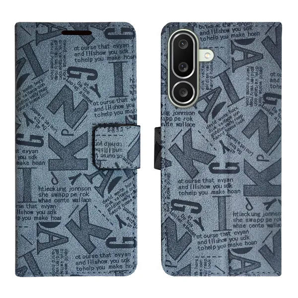 Grey_Artificial_Leather_See_Through_Design_Magnetic_Case_For_Samsung_M56_5G