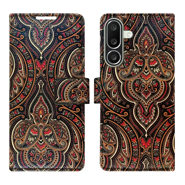 Black_Artificial_Leather_See_Through_Design_Magnetic_Case_For_Samsung_M56_5G