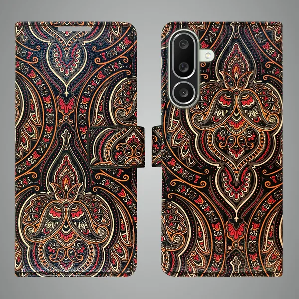 Black_Artificial_Leather_See_Through_Design_Magnetic_Case_For_Samsung_M56_5G