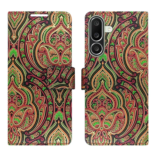 Green_Artificial_Leather_See_Through_Design_Magnetic_Case_For_Samsung_M56_5G