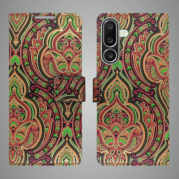 Green_Artificial_Leather_See_Through_Design_Magnetic_Case_For_Samsung_M56_5G