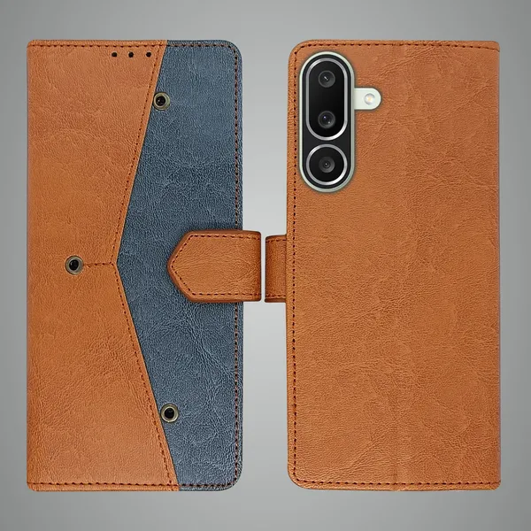 Brown_Artificial_Leather_See_Through_Design_Magnetic_Case_For_Samsung_M56_5G