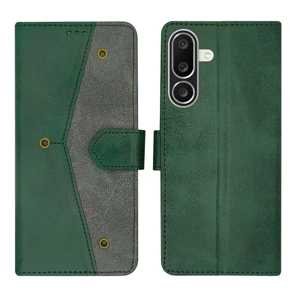 Green_Artificial_Leather_See_Through_Design_Magnetic_Case_For_Samsung_M56_5G