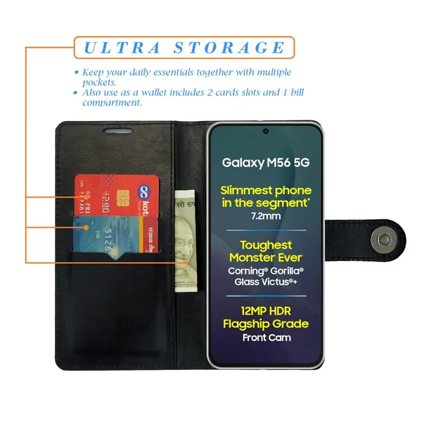 Black_Artificial_Leather_See_Through_Design_Magnetic_Case_For_Samsung_M56_5G