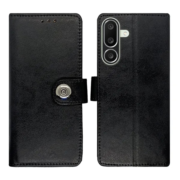 Black_Artificial_Leather_See_Through_Design_Magnetic_Case_For_Samsung_M56_5G