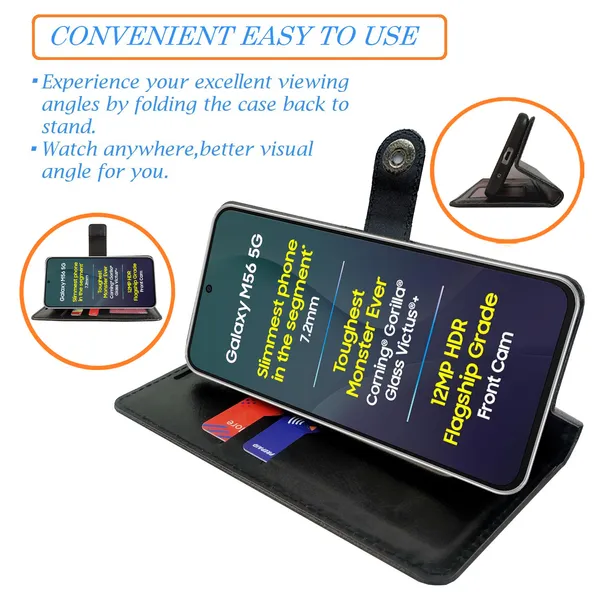 Black_Artificial_Leather_See_Through_Design_Magnetic_Case_For_Samsung_M56_5G