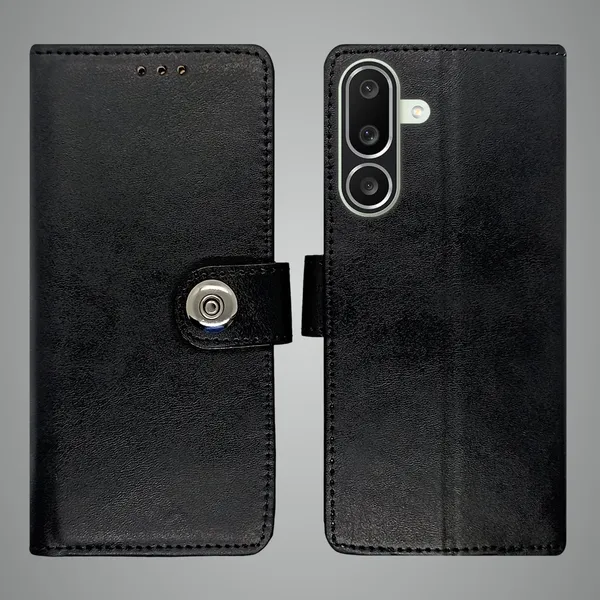 Black_Artificial_Leather_See_Through_Design_Magnetic_Case_For_Samsung_M56_5G