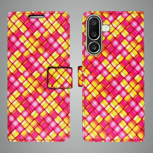 Pink_Artificial_Leather_See_Through_Design_Magnetic_Case_For_Samsung_M56_5G