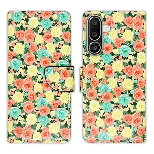 Yellow_Artificial_Leather_See_Through_Design_Magnetic_Case_For_Samsung_M56_5G