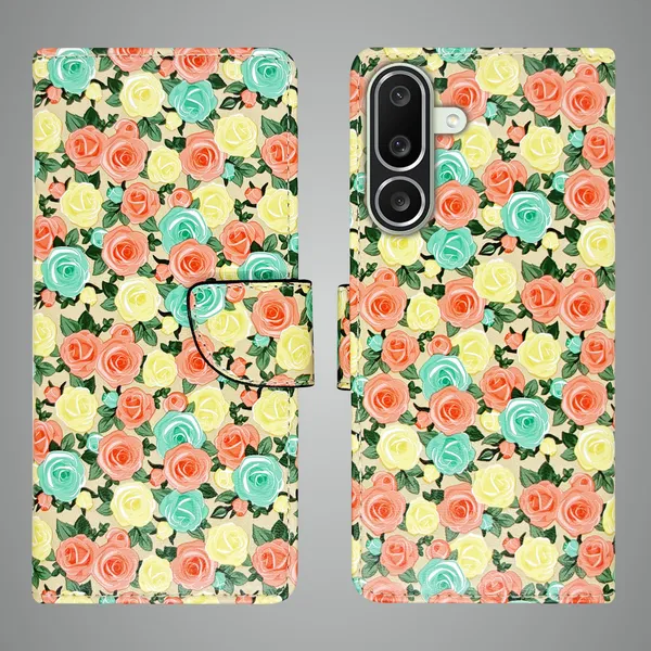 Yellow_Artificial_Leather_See_Through_Design_Magnetic_Case_For_Samsung_M56_5G